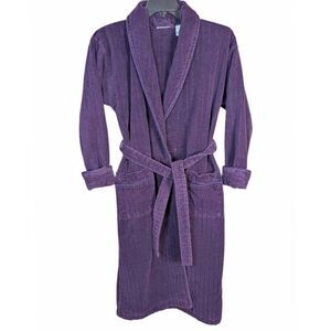 Vintage Delicates Spa purple cotton terry bath robe womens S